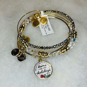 Alex and Ani NWT Home for the Holidays Set of Three Adjustable Bangles 716